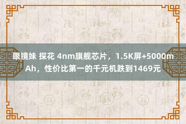 眼镜妹 探花 4nm旗舰芯片，1.5K屏+5000mAh，性价比第一的千元机跌到1469元