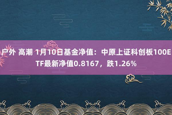 户外 高潮 1月10日基金净值：中原上证科创板100ETF最新净值0.8167，跌1.26%