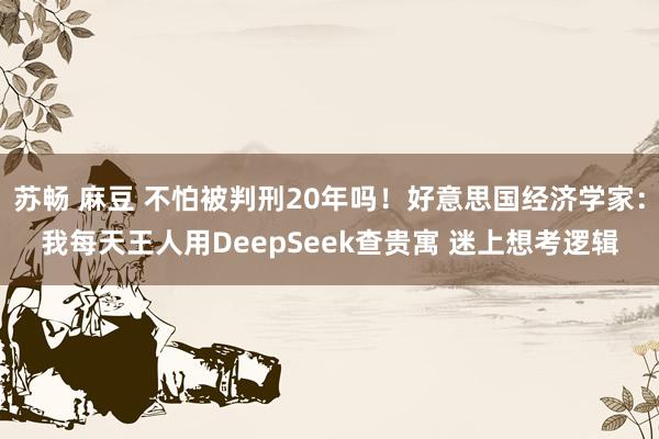 苏畅 麻豆 不怕被判刑20年吗！好意思国经济学家：我每天王人用DeepSeek查贵寓 迷上想考逻辑